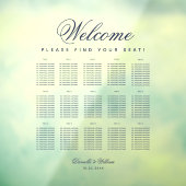 15 Tabel Transparante Zitgrafiek - Blauw Manuscrip Raamsticker (Vel 3)