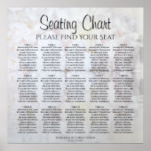 15 Tabel White Reflections Wedding Seating Chart Poster (Voorkant)