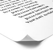 15 Tabel Zilveren Filigree Wedding Seating Chart Poster (Hoek)