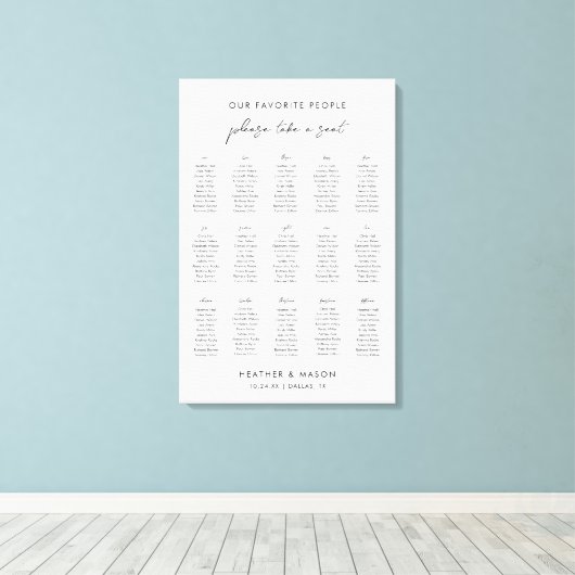 15 Tabellen Neem een spreidingskaart Canvas Afdruk (Insitu (Houten vloer))