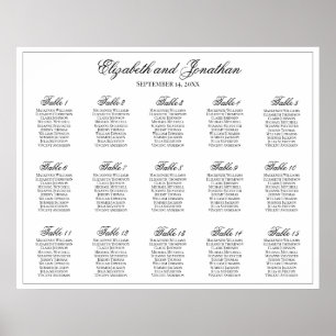 15 Tafel Eenvoudige Elegante Trouwstoel Grafiek Poster