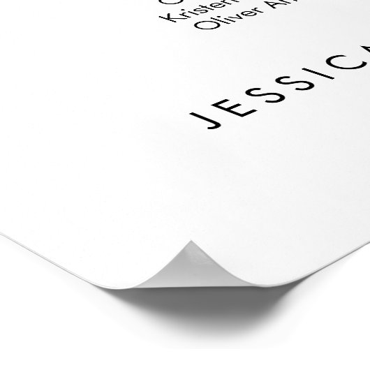 15 Tafel Elegant Onze Favoriete Mensen Zittingkaar Poster (Hoek)