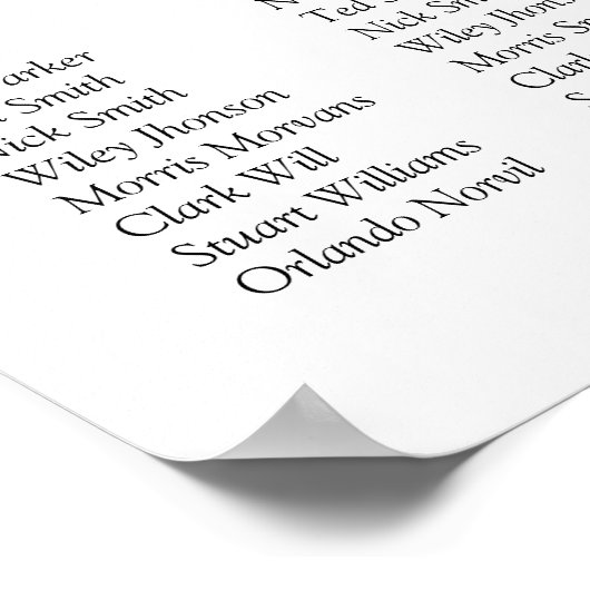 15 Tafel Elegante Moderne bruiloft zitkaart Poster (Hoek)