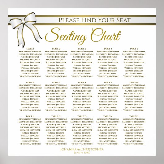 15 Tafel- en goudkoolstof-weddenschapenkaart Poster (Voorkant)