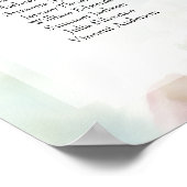 15 Tafel roze rozen en pony Wedding Seating Chart Poster (Hoek)