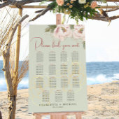 15 Tafel Salie & Blush Bloemen Trouwstoel Zitting  Poster