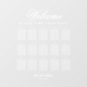 15 Tafel Transparant Wit Script Stoelindeling Graf Raamsticker (Vel)