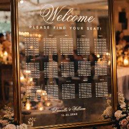 15 Tafel Transparant Witte Script Stoelenplattegro Raamsticker