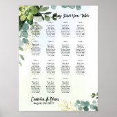 15 Tafel-weduwenkaart Greenery Eucalyptus Poster (Voorkant)