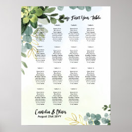 15 Tafel-weduwenkaart Greenery Eucalyptus Poster