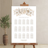 15 Tafel Wit Bloemen Bruiloft Zitkaarten Poster