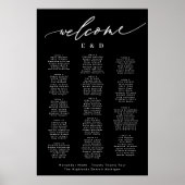15 tafel Zwarte Calligrafie Bruiloft Welkom Zitpla Poster (Voorkant)