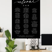 15 tafel Zwarte Calligrafie Bruiloft Welkom Zitpla Poster (Thuiskantoor)