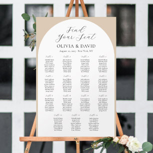 15 Tafels Beige Arch Vind uw zitplaatskaart Poster