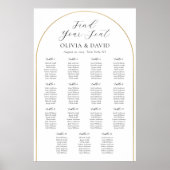 15 Tafels Gouden Boog Vind uw zitplaatskaart Poster (Voorkant)