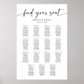 15 Tafels Vind Je Stoel Zitplaats Chart Poster (Voorkant)