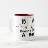 15 tower tweekleurige koffiemok (Voorkant links)
