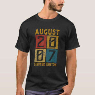 15 Verjaardag Augustus 2007 Geboren in 2007 15 jaa T-shirt