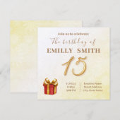 15 Verjaardag Invination Kaart (Voorkant / Achterkant)