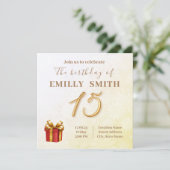 15 Verjaardag Invination Kaart (Staand voorkant)