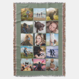 15 Vierkante Foto Collage Aandenken Salie Deken