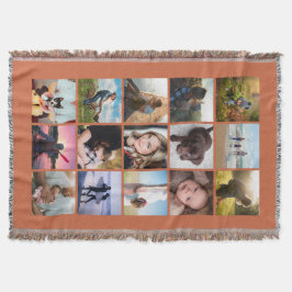 15 Vierkante Foto Collage Aandenken Terracotta Deken