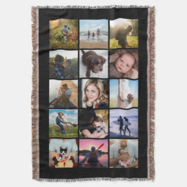 15 Vierkante Foto Collage Aandenken Zwart Deken