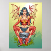 15 x 21 inch Devil Pin-up Girl Poster van Al Rio (Voorkant)