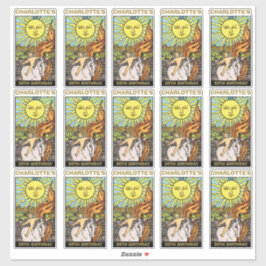 15 x 30e Verjaardag Zon Tarot Kaart Naam & Foto Sticker
