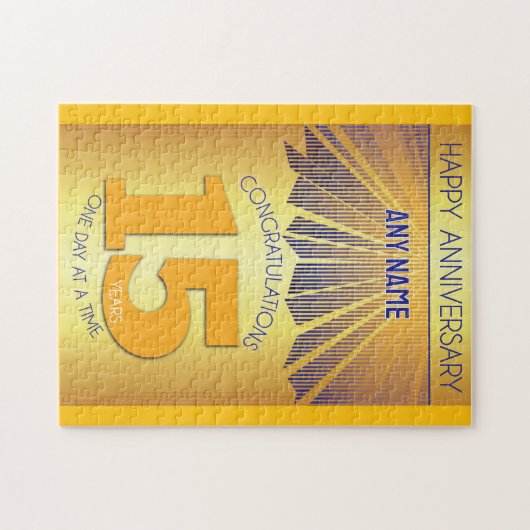 15 Year | AA 12 Step Anniversary Personalized Legpuzzel (Horizontaal)