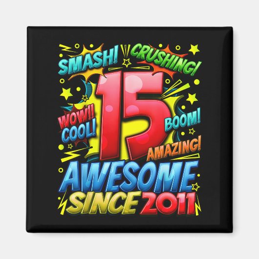 15 Year Old For Boys 15th Birthday Boy 15 Year Old Magneet (Voorkant)