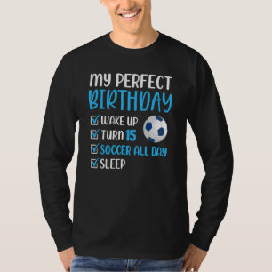 15 Year Old Soccer Birthday Party 15th Boy Footbal T-shirt
