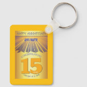 15 Year Sober Anniversary | Golden Ray 12 Step Sleutelhanger (Achterkant)