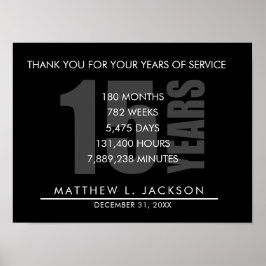 15 Years Retirement or Employee Appreciation Gift Poster