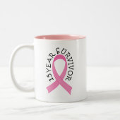 15 YR SURVIVOR PINK RIBBON GIFT TWEEKLEURIGE KOFFIEMOK (Links)