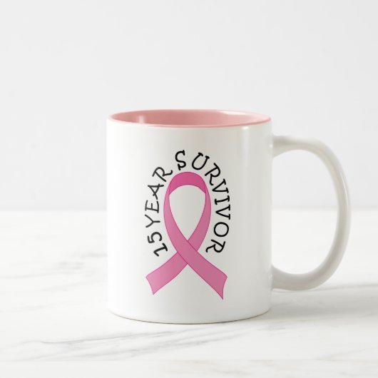 15 YR SURVIVOR PINK RIBBON GIFT TWEEKLEURIGE KOFFIEMOK (Rechts)