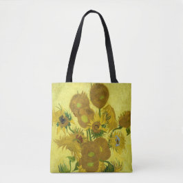 15 Zonnebloemen in een Vaas van Vincent Van Gogh Tote Bag