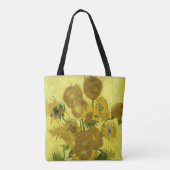 15 Zonnebloemen in een Vaas van Vincent Van Gogh Tote Bag (Achterkant)