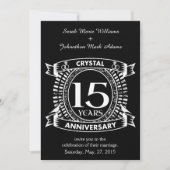 15de huwelijksjubileum zwart en wit kaart (Voorkant)