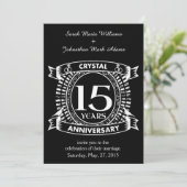 15de huwelijksjubileum zwart en wit kaart (Staand voorkant)