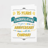 15de Jubileum gefeliciteerd Word Art Kaart (Voorkant)