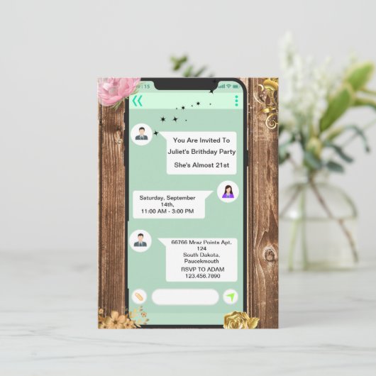 15e 18e 14e 11e 20e 21e mobiele telefoon Verjaarda Kaart (Staand voorkant)