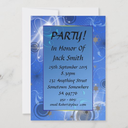 15e Abstracte lichten op uitnodiging van de feestd (Achterkant)