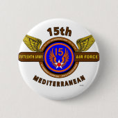 15E ARMY AIR FORCE "ARMY AIR CORPS" WW II RONDE BUTTON 5,7 CM (Voorkant)