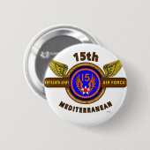 15E ARMY AIR FORCE "ARMY AIR CORPS" WW II RONDE BUTTON 5,7 CM (Voorkant /achterkant)