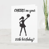 **15e BIRTHDAY** CHEERT VOOR U!!! Kaart (Voorkant)