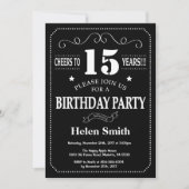 15e Birthday Invitation Chalkboard Kaart (Voorkant)
