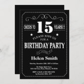 15e Birthday Invitation Chalkboard Kaart (Voorkant / Achterkant)
