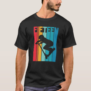 15e Birthday Retro scooter driver Lover Boys Kinde T-shirt