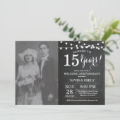 15e bruiloft Jubileum Chalkboard Foto Kaart (Staand voorkant)
